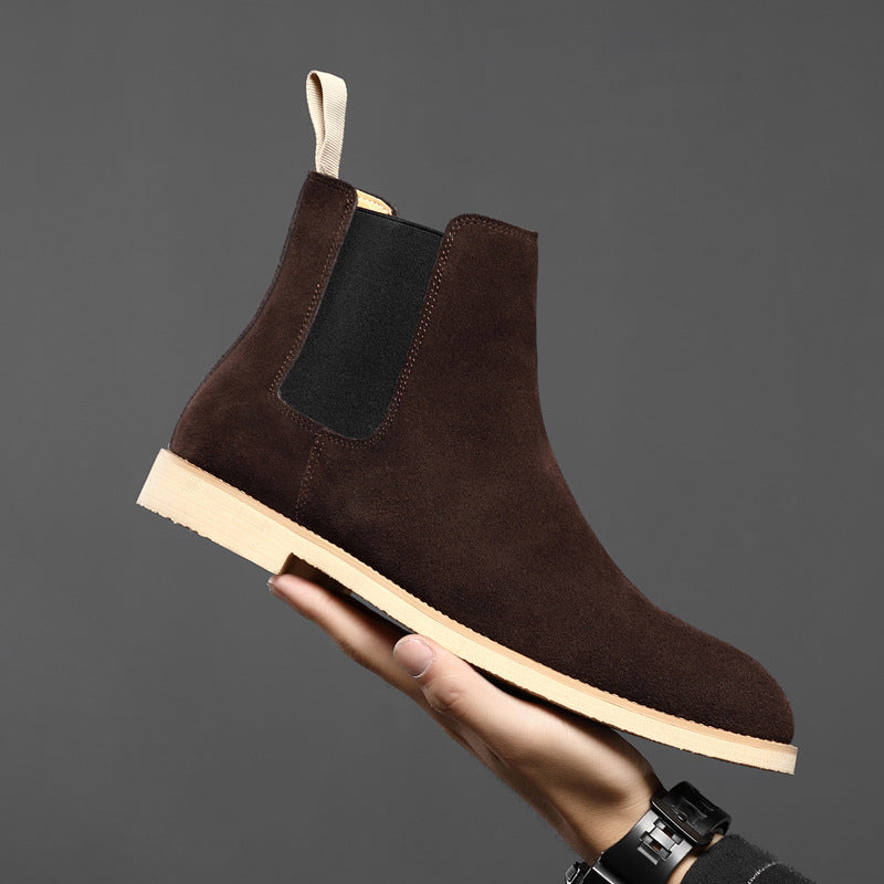 Wildking Men's Genuine Leather Autumn and Winter Chelsea Boots