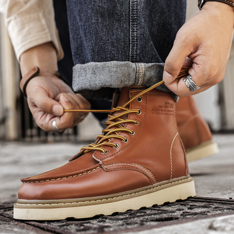 Wildking Men’s Genuine Leather British Workwear Martin Boots C4012