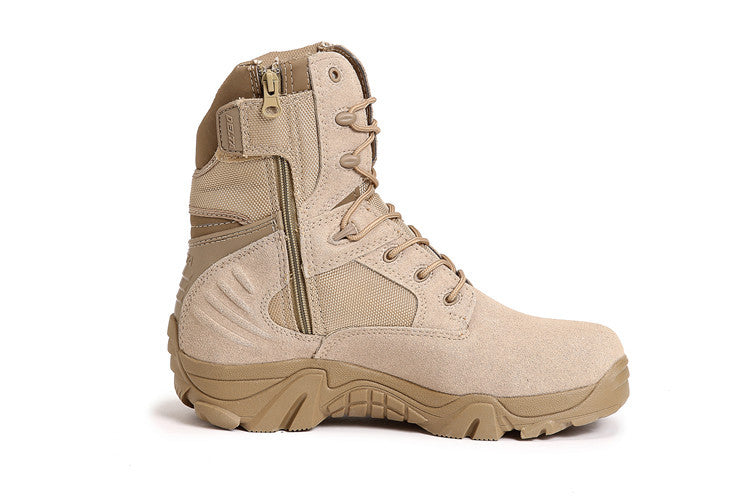 Wildking Men's High-Top Outdoor Waterproof and Non-Slip Combat Hiking Boots