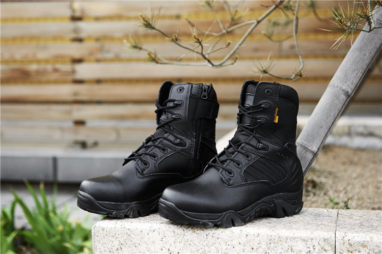 Wildking Men's High-Top Outdoor Waterproof and Non-Slip Combat Hiking Boots