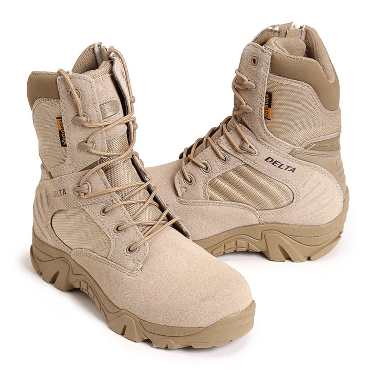 Wildking Men's High-Top Outdoor Waterproof and Non-Slip Combat Hiking Boots