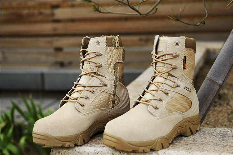 Wildking Men's High-Top Outdoor Waterproof and Non-Slip Combat Hiking Boots