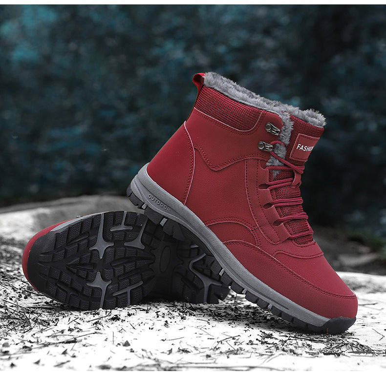 Wildking Men’s High-Top Thickened Fleece Waterproof Snow Boots C4245