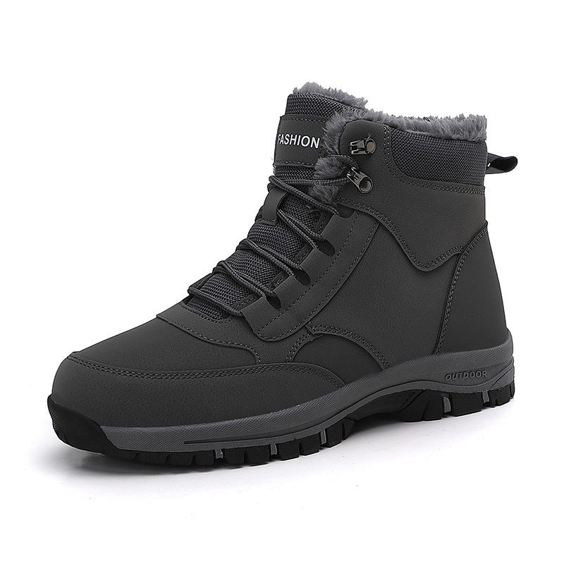 Wildking Men’s High-Top Thickened Fleece Waterproof Snow Boots C4245
