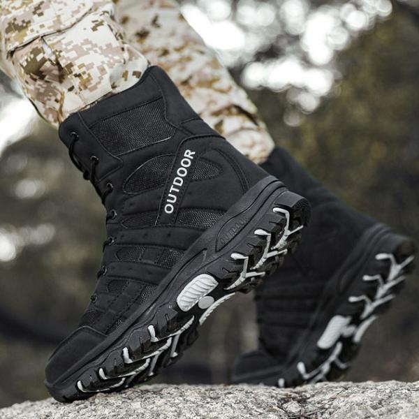 Wildking Men's High-Top Wear-Resistant Anti-Slip Off-Road Combat Boots A05