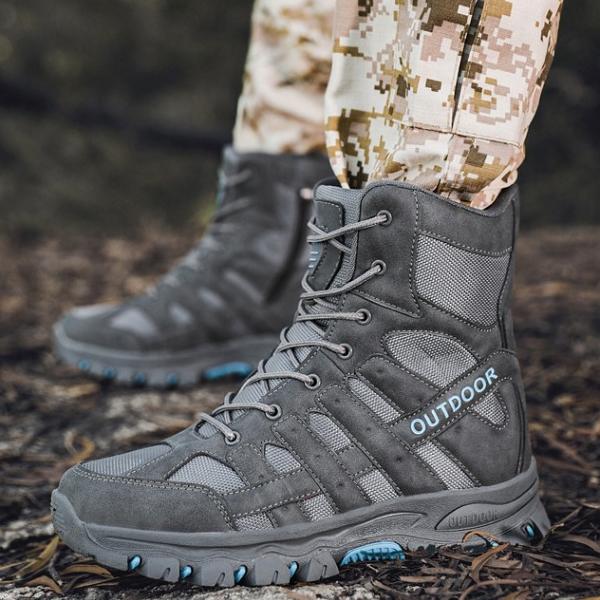 Wildking Men's High-Top Wear-Resistant Anti-Slip Off-Road Combat Boots A05