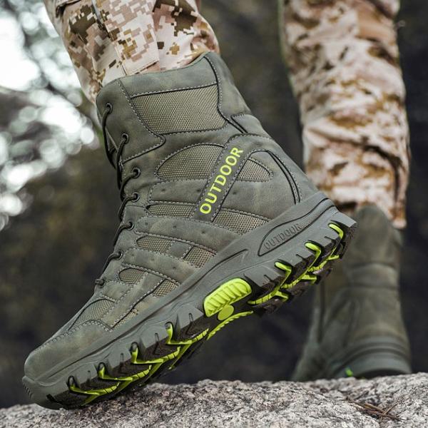 Wildking Men's High-Top Wear-Resistant Anti-Slip Off-Road Combat Boots A05