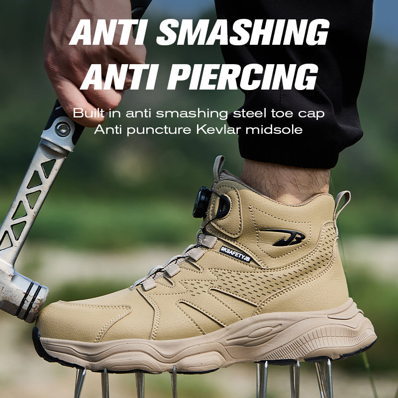 Wildking Men's High Top Steel Toe Safety Boots with Dial System – Puncture Resistant Work Boots R052