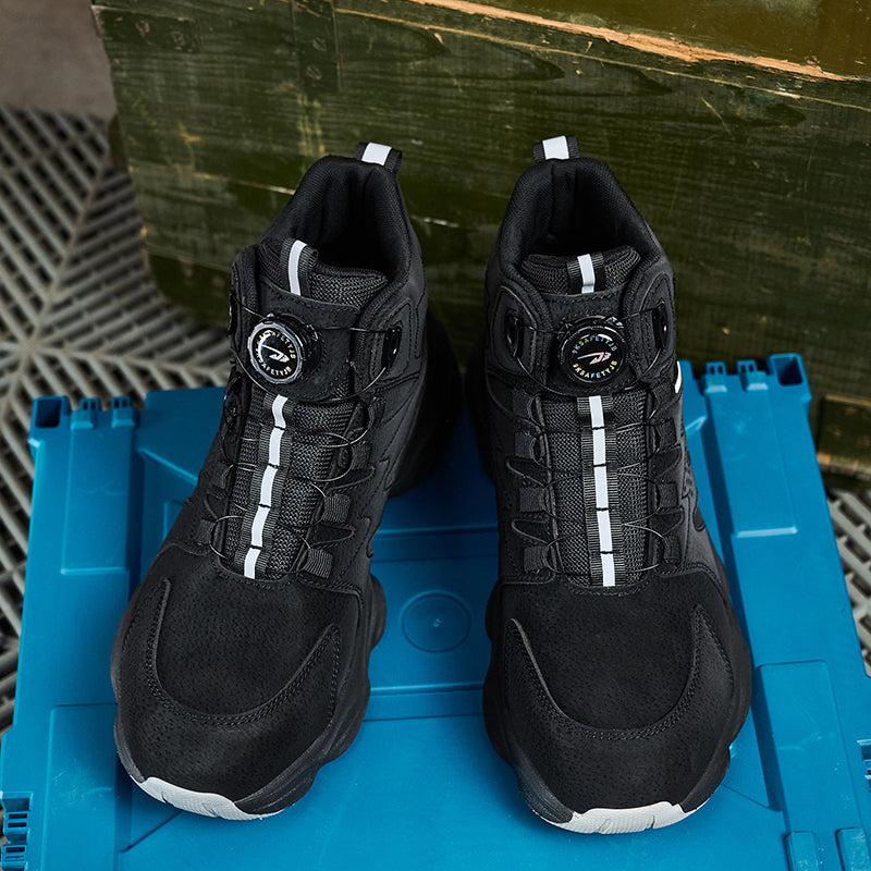 Wildking Men's High Top Steel Toe Safety Boots with Dial System – Puncture Resistant Work Boots R052