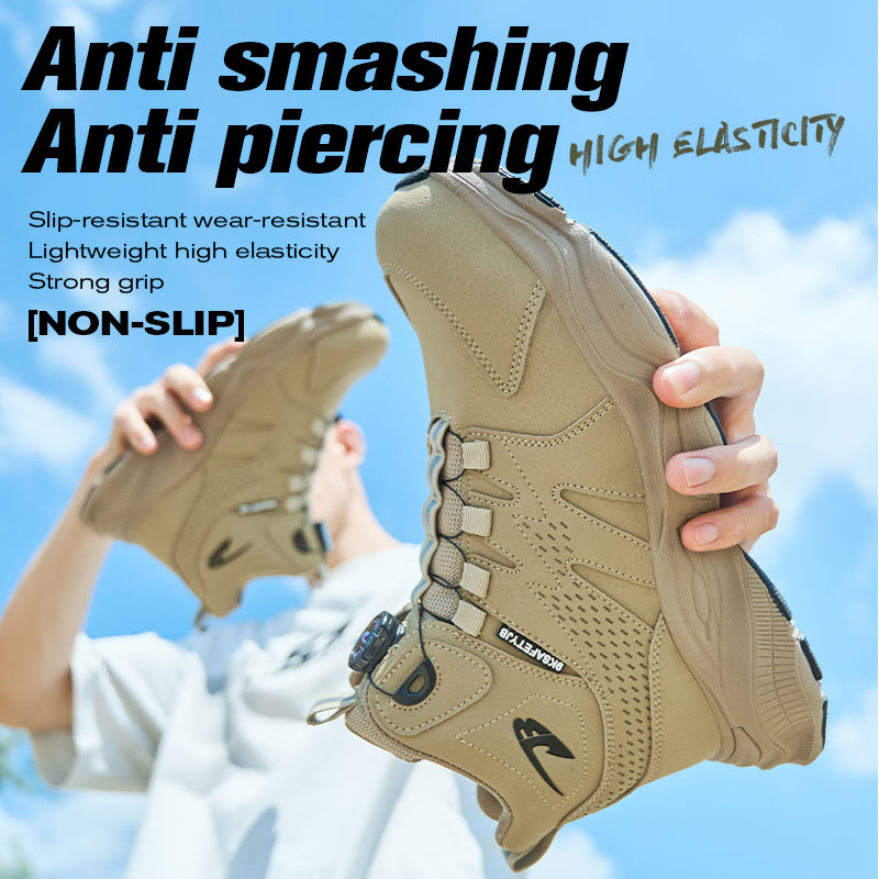 Wildking Men's High Top Steel Toe Safety Boots with Dial System – Puncture Resistant Work Boots R052