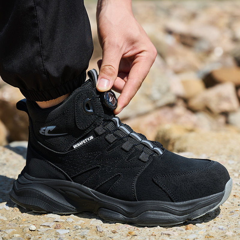 Wildking Men's High Top Steel Toe Safety Boots with Dial System – Puncture Resistant Work Boots R052