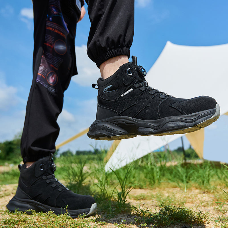 Wildking Men's High Top Steel Toe Safety Boots with Dial System – Puncture Resistant Work Boots R052