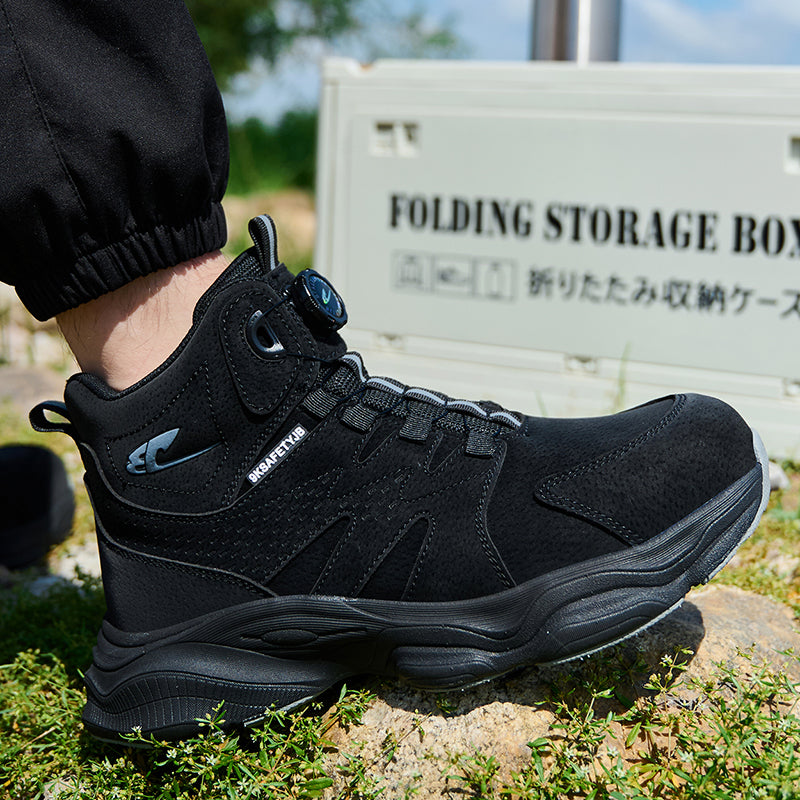 Wildking Men's High Top Steel Toe Safety Boots with Dial System – Puncture Resistant Work Boots R052