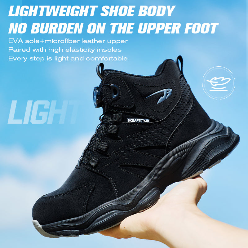 Wildking Men's High Top Steel Toe Safety Boots with Dial System – Puncture Resistant Work Boots R052