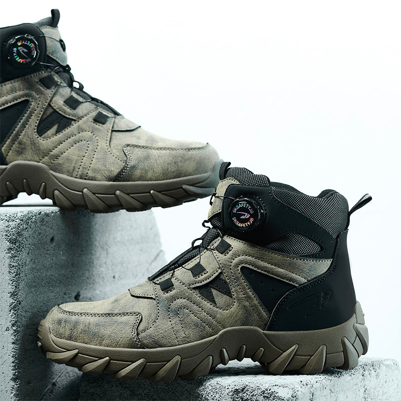 Wildking Men's High Top Steel Toe Safety Boots with Dial System – Puncture Resistant Work Boots R055