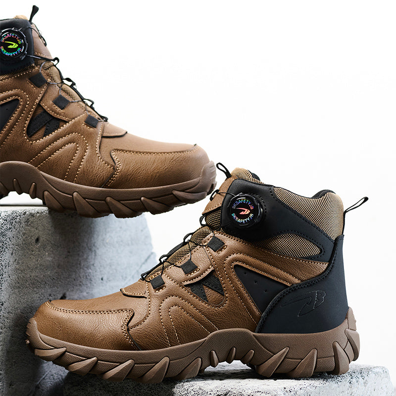 Wildking Men's High Top Steel Toe Safety Boots with Dial System – Puncture Resistant Work Boots R055