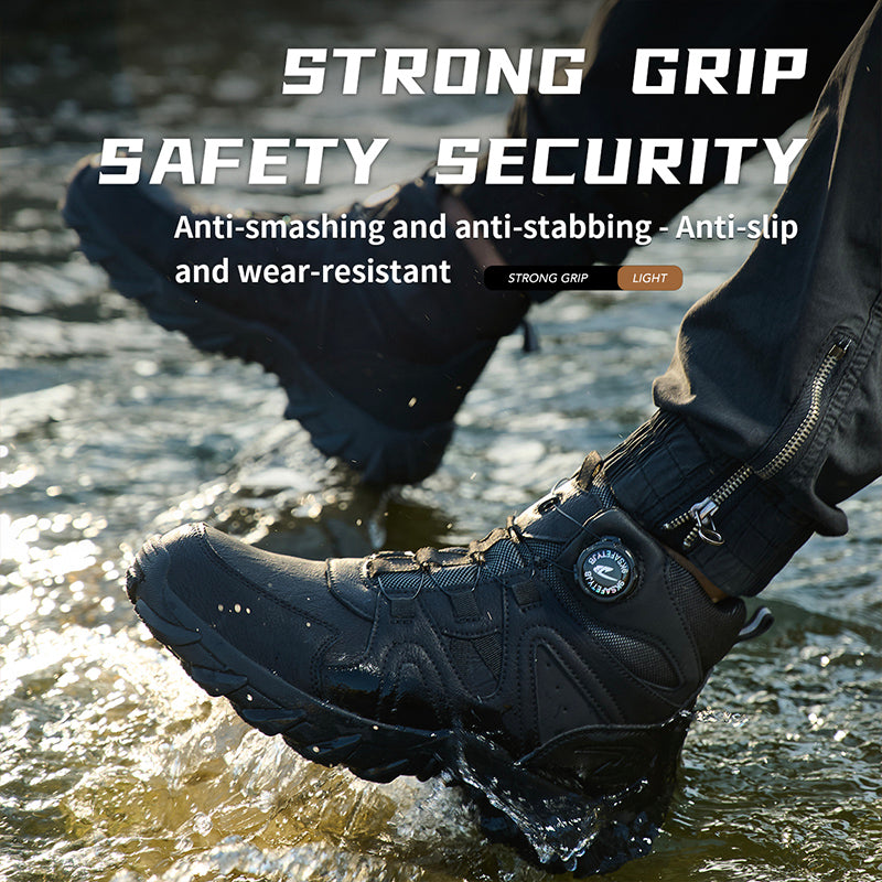 Wildking Men's High Top Steel Toe Safety Boots with Dial System – Puncture Resistant Work Boots R055