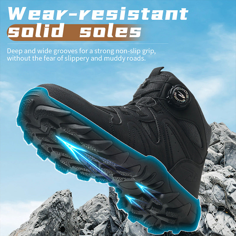 Wildking Men's High Top Steel Toe Safety Boots with Dial System – Puncture Resistant Work Boots R055