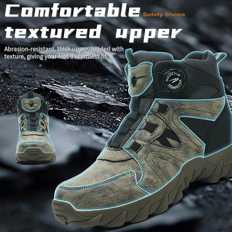 Wildking Men's High Top Steel Toe Safety Boots with Dial System – Puncture Resistant Work Boots R055