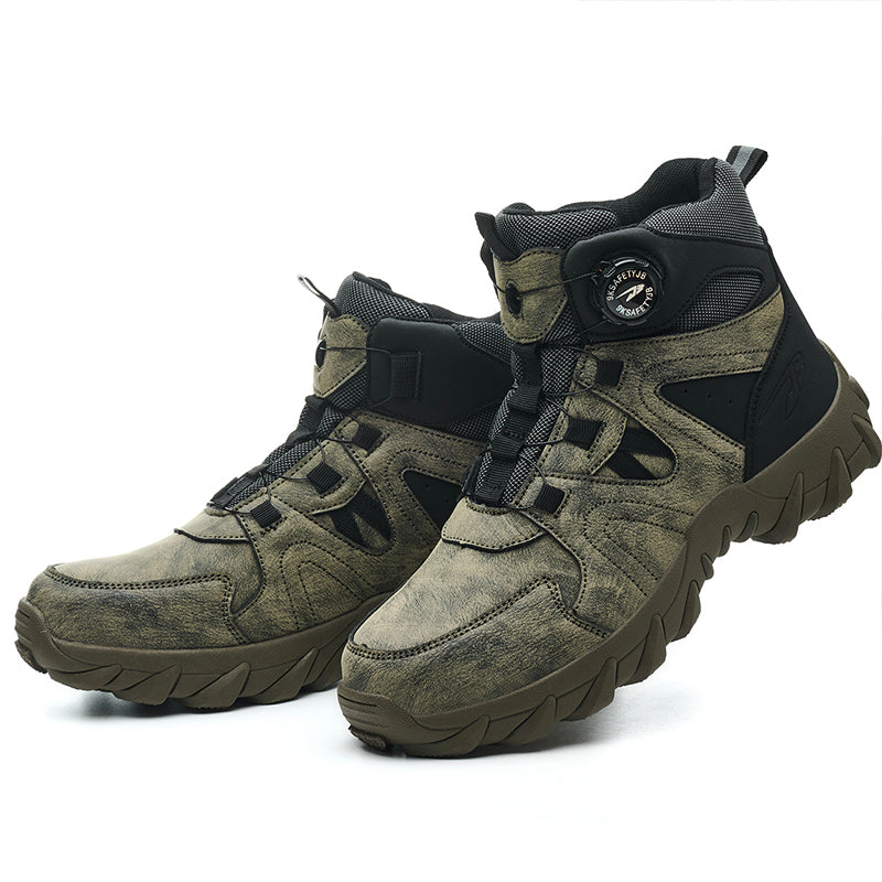 Wildking Men's High Top Steel Toe Safety Boots with Dial System – Puncture Resistant Work Boots R055