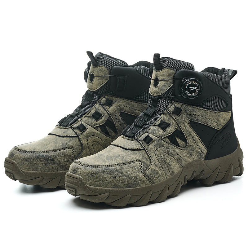 Wildking Men's High Top Steel Toe Safety Boots with Dial System – Puncture Resistant Work Boots R055