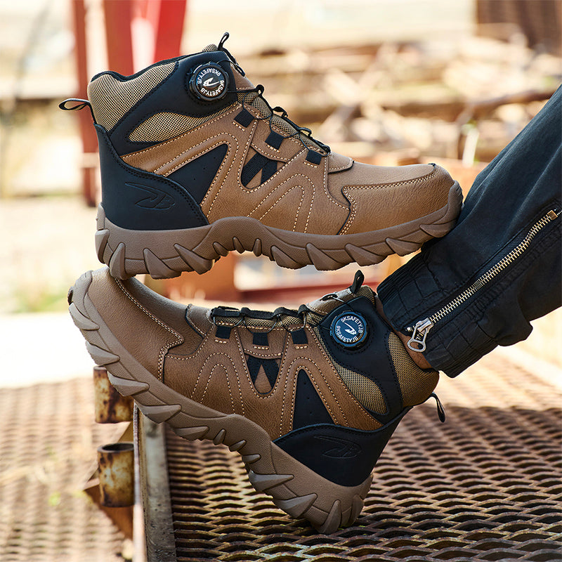 Wildking Men's High Top Steel Toe Safety Boots with Dial System – Puncture Resistant Work Boots R055