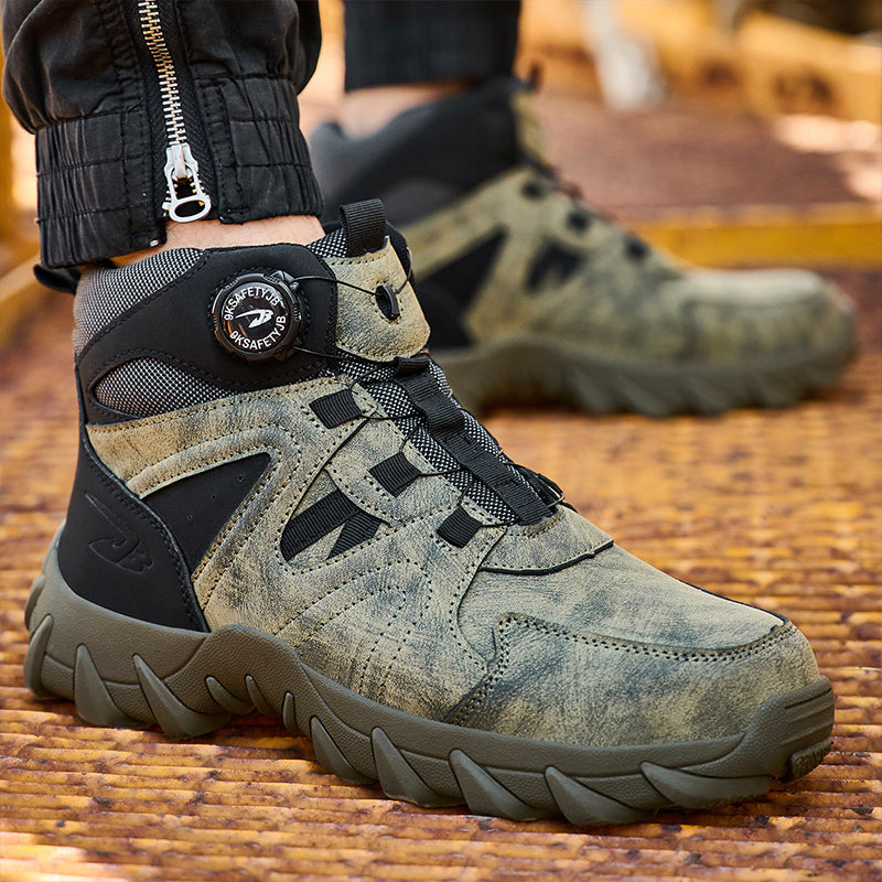 Wildking Men's High Top Steel Toe Safety Boots with Dial System – Puncture Resistant Work Boots R055