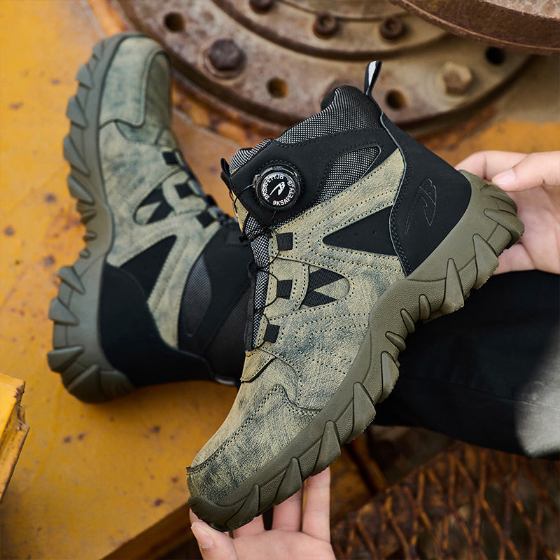 Wildking Men's High Top Steel Toe Safety Boots with Dial System – Puncture Resistant Work Boots R055