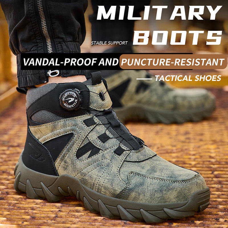 Wildking Men's High Top Steel Toe Safety Boots with Dial System – Puncture Resistant Work Boots R055