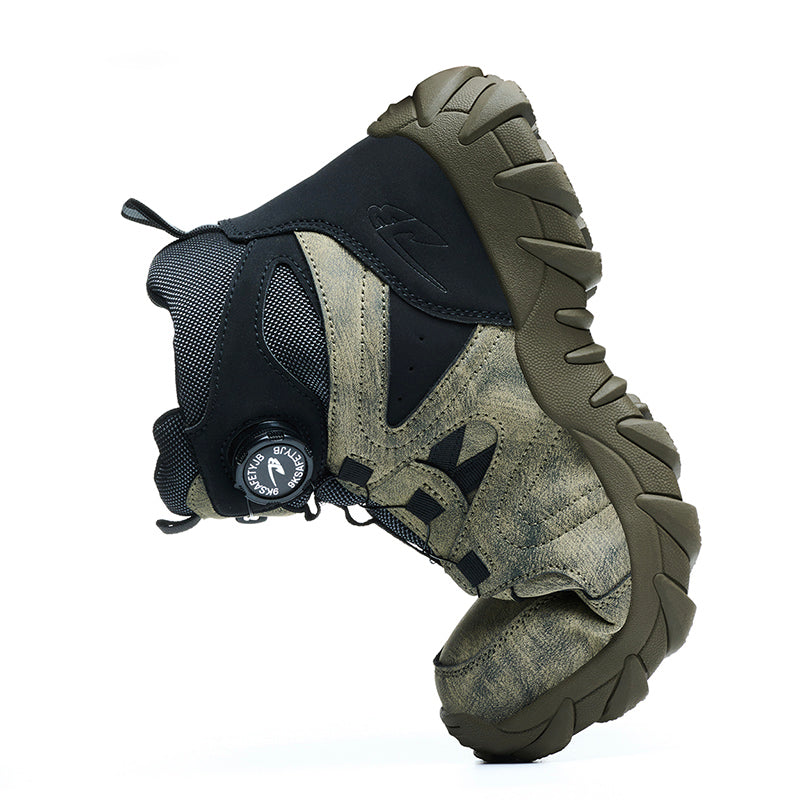 Wildking Men's High Top Steel Toe Safety Boots with Dial System – Puncture Resistant Work Boots R055