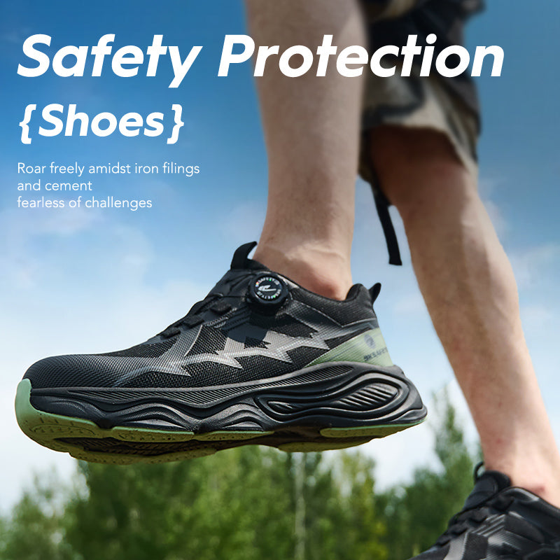 Wildking Men's Steel Toe Safety Shoes with Dial System – Puncture Resistant Work Boots R051