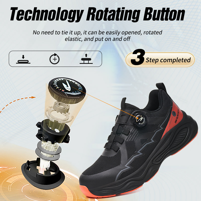 Wildking Men's Steel Toe Safety Shoes with Dial System – Puncture Resistant Work Boots R051