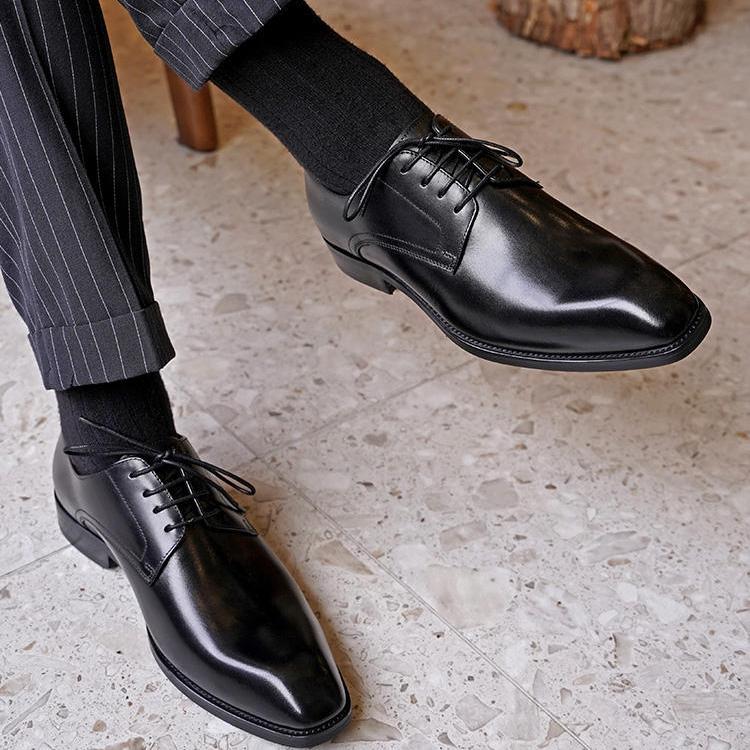 Wildking Men's Leather Formal Business Shoes Classic Lace-up Oxfords 5504