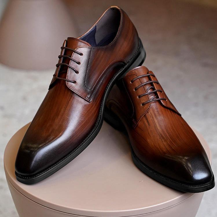 Wildking Men's Leather Formal Business Shoes Classic Lace-up Oxfords 5504