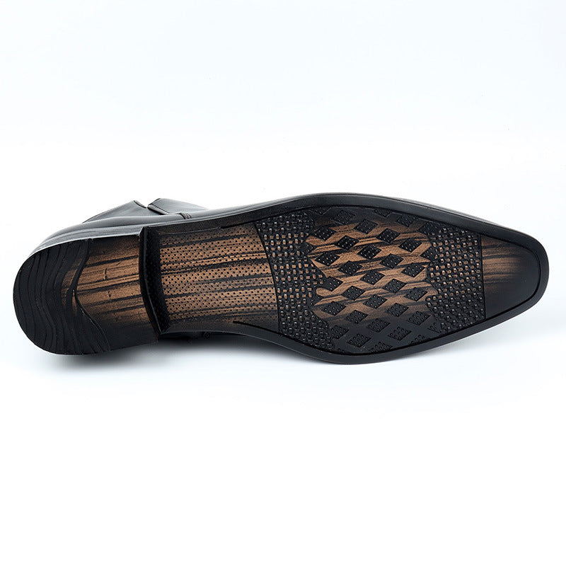 Wildking Men's Mid-Top Leather Chelsea Boots Ankle Boots B1685