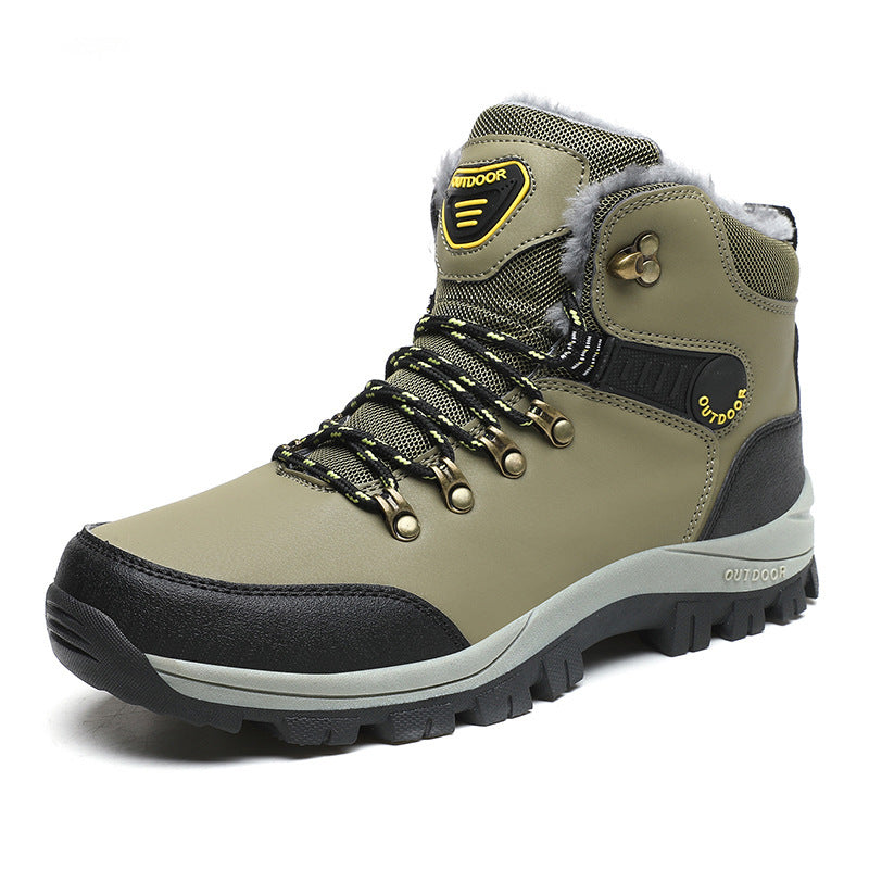 Wildking Men’s Mid-Top Thickened Fleece Waterproof Snow Boots C4250