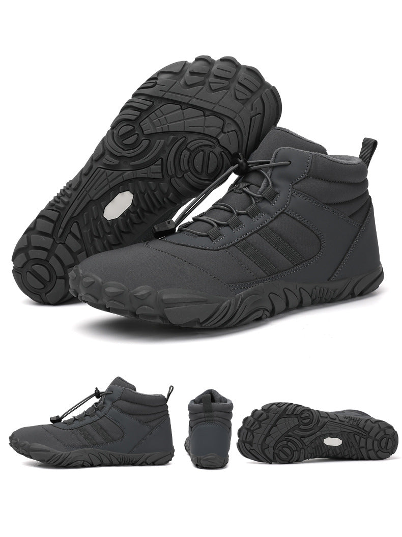 Wildking Men’s Mid-Top Thickened Non-Slip Barefoot Snow Boots A108