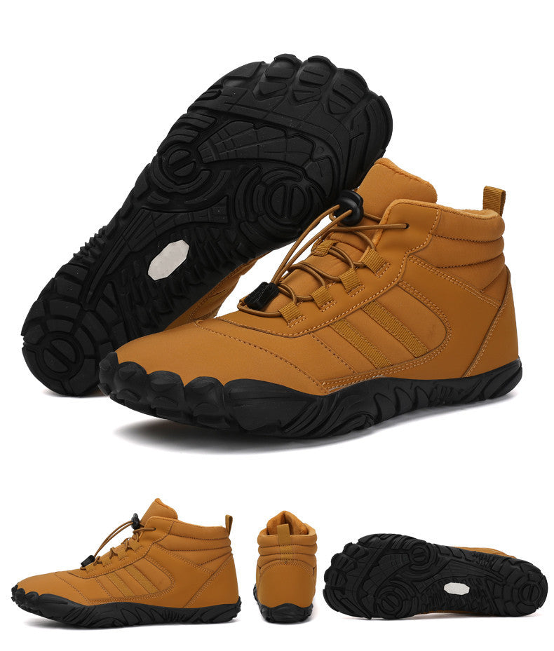 Wildking Men’s Mid-Top Thickened Non-Slip Barefoot Snow Boots A108