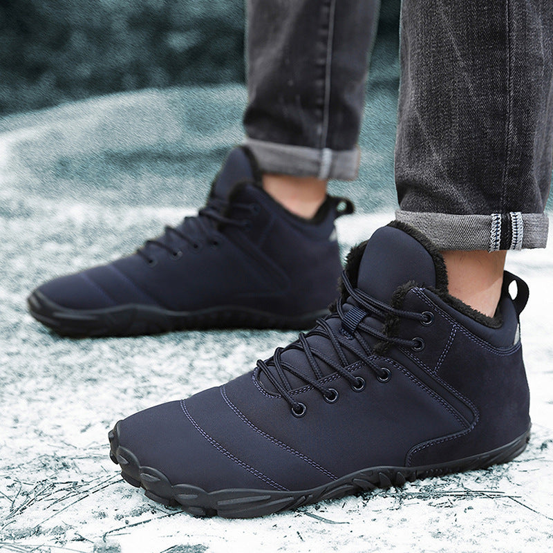 Wildking Men’s Mid-Top Thickened Non-Slip Barefoot Snow Boots K03