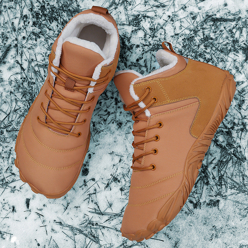 Wildking Men’s Mid-Top Thickened Non-Slip Barefoot Snow Boots K03