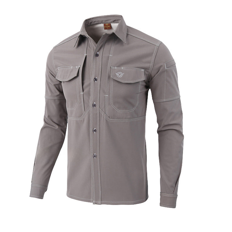 Wildking Men's Outdoor Fleece Hiking Long Sleeve Shirt