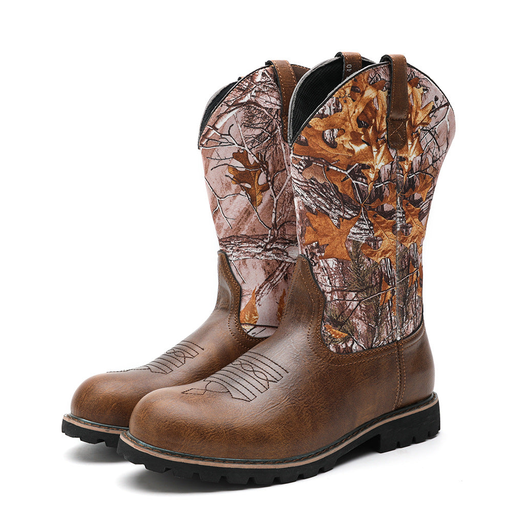 Wildking Men's Retro Embroidered Tree Element Western Cowboy Boots 6091-2