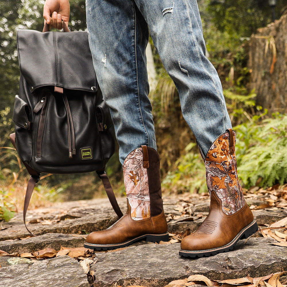 Wildking Men's Retro Embroidered Tree Element Western Cowboy Boots 6091-2