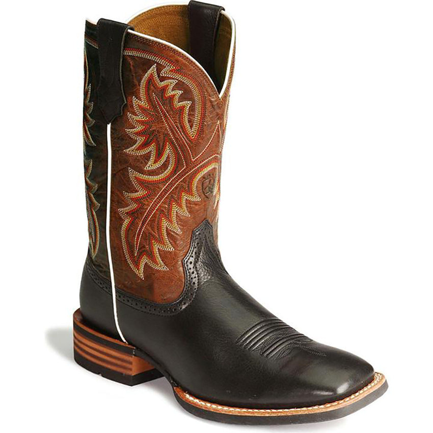 Wildking Men's Retro Totem Embroidered Square Head Cowboy Boots 5013