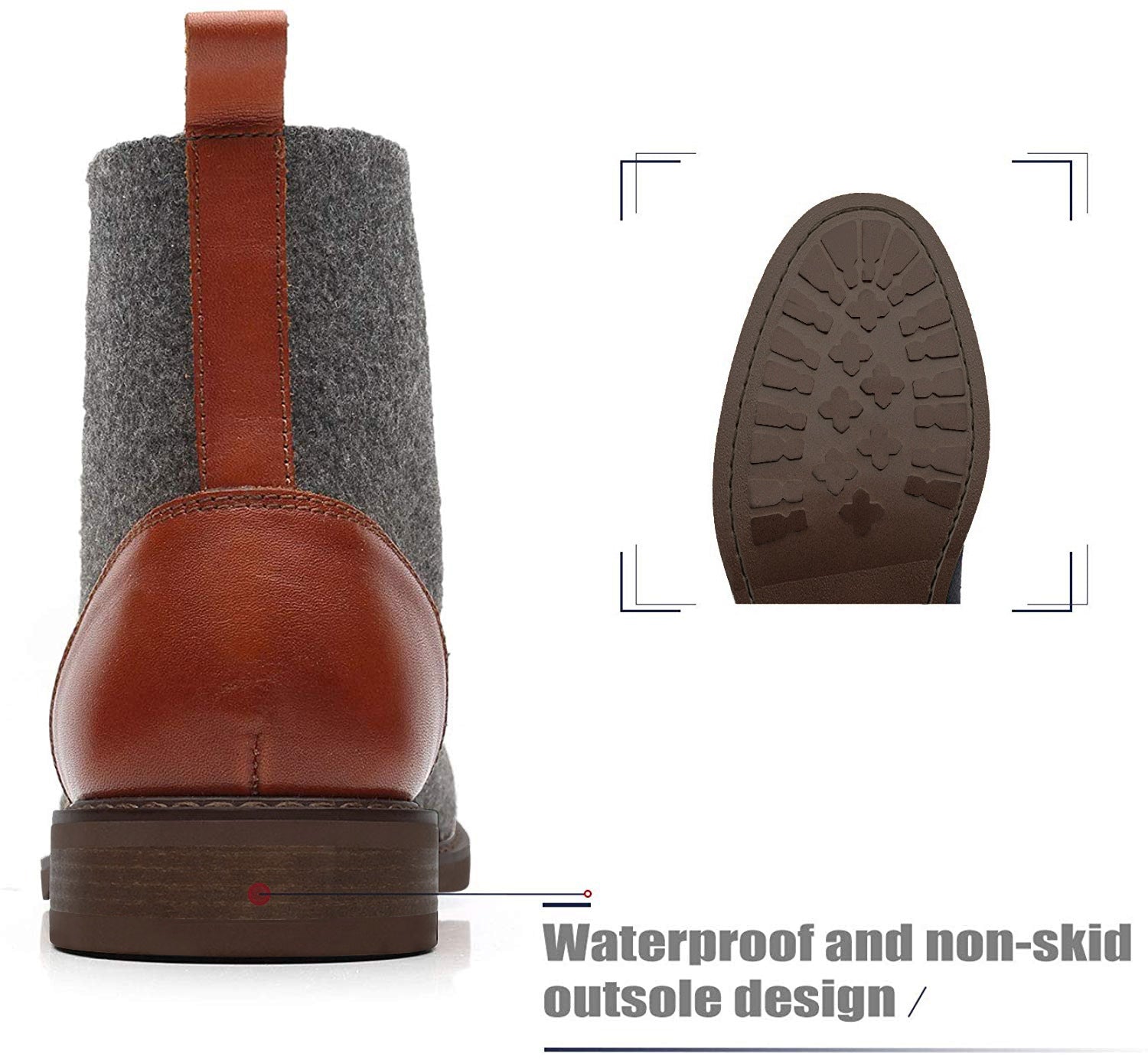 Wildking Men's Slip-On Loafers Business Classic Leather Dress Shoes 6072