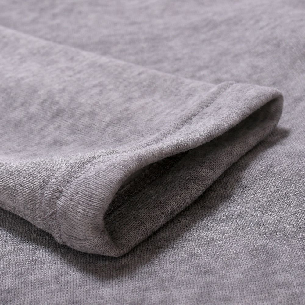 Wildking Men's Solid Color Casual Turtleneck Design Long-Sleeved T-Shirt