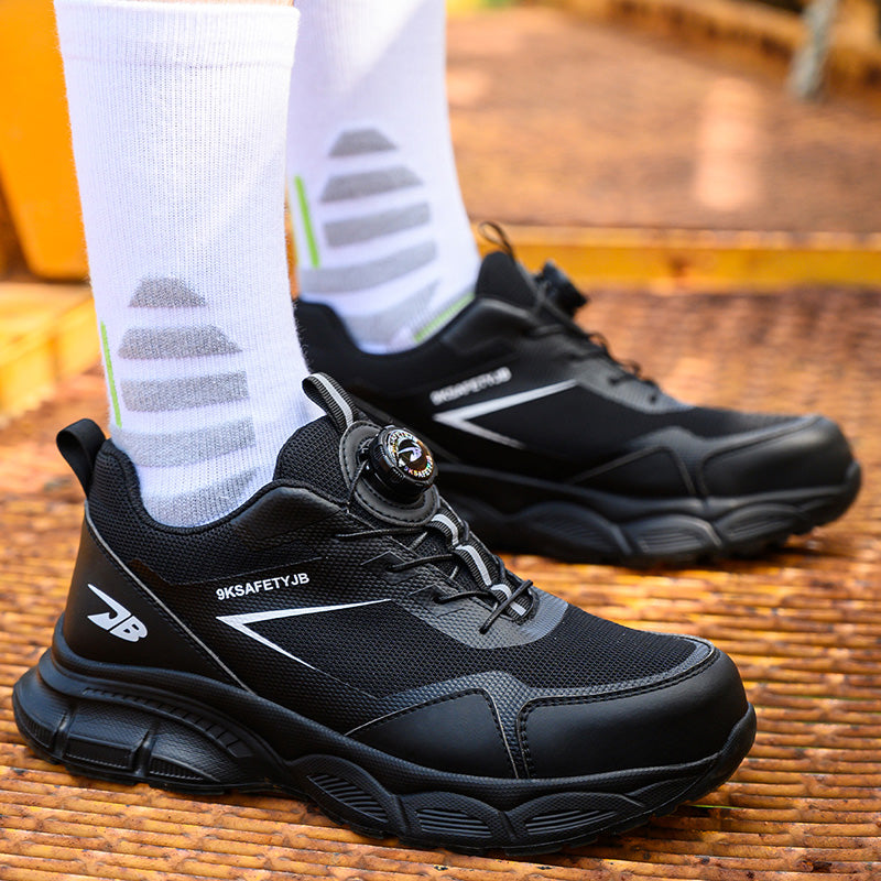 Wildking Men's Steel Toe Safety Shoes with Dial Closure – Puncture Proof Slip-On Work Shoes R056