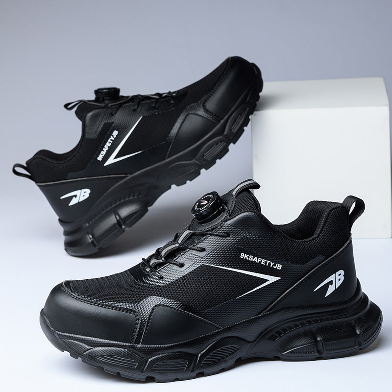 Wildking Men's Steel Toe Safety Shoes with Dial Closure – Puncture Proof Slip-On Work Shoes R056