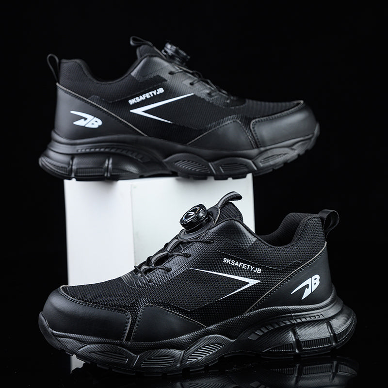 Wildking Men's Steel Toe Safety Shoes with Dial Closure – Puncture Proof Slip-On Work Shoes R056