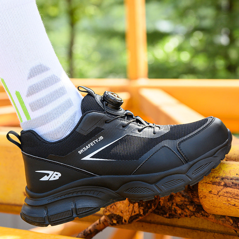 Wildking Men's Steel Toe Safety Shoes with Dial Closure – Puncture Proof Slip-On Work Shoes R056
